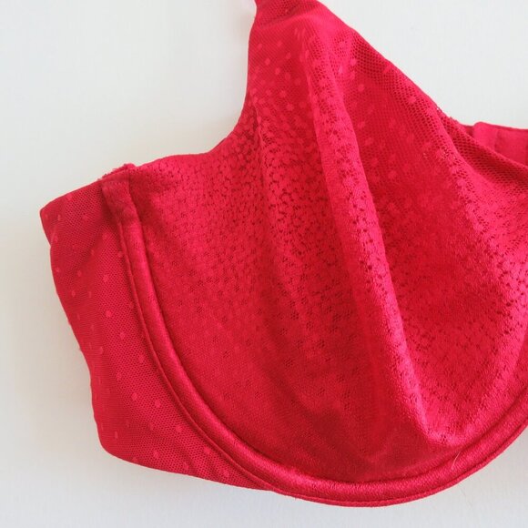 WACOAL Back Appeal Mesh Bra in Barbados Cherry Retro Pinup - Size 38C - Picture 5 of 13